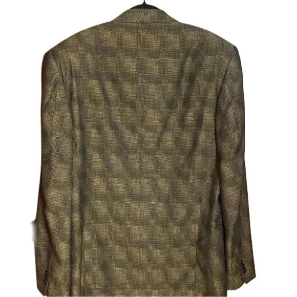 Jhane Barnes shawl collar Wool sport Coat jacket in black brown Size Men's 44L - Picture 4 of 9